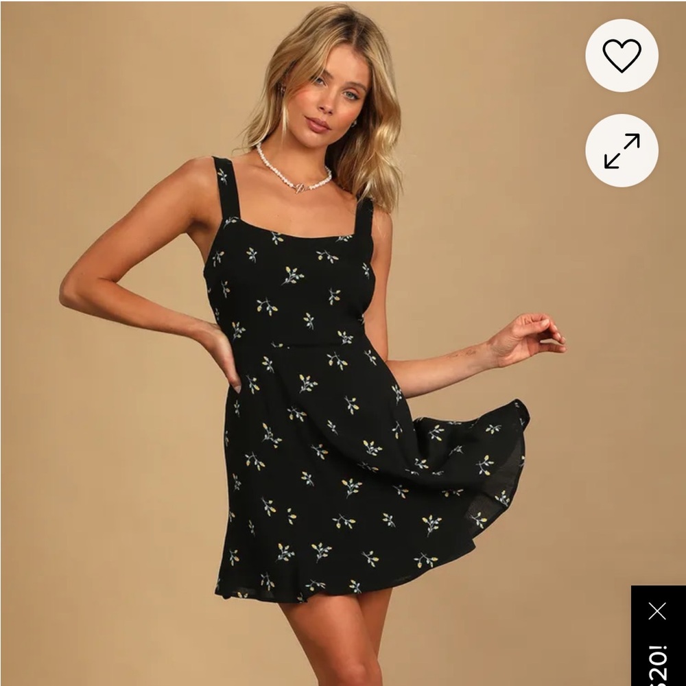 Lulus First Pick Forever Black Floral Print Mini Dress
